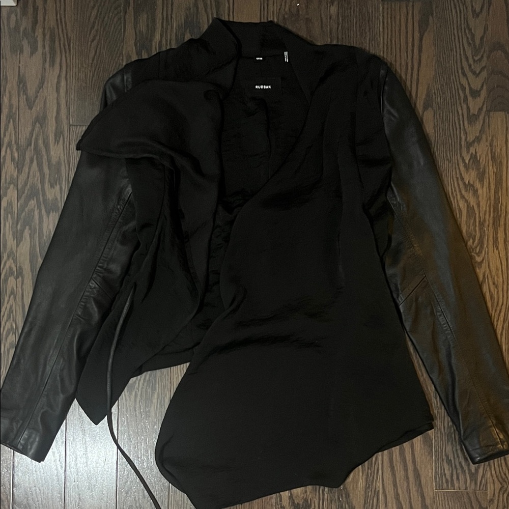 Rudsak women leather accent asymmetrical jacket
